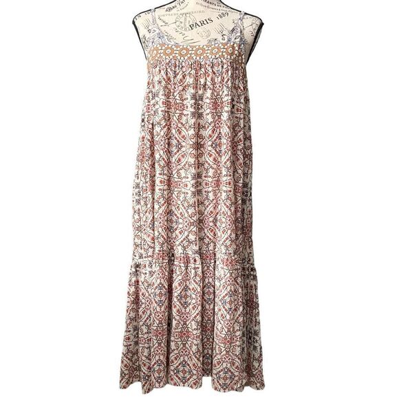 Xirena Printed Strappy Boho Maxi Dress in Size XS 100% Cotton Made in USA - Picture 3 of 11